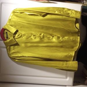 Small light olive green satin blouse,long sleeves